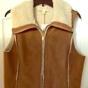 Michael Kors Faux Suede Shearling Vest NWT